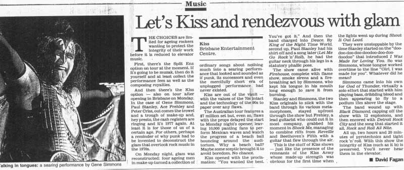 Newspaper review from Brisbane, Australia 03 February 1997 show