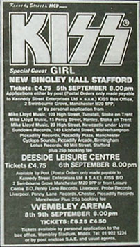 Poster from 05 September 1980 show Stafford, England