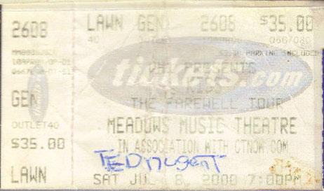 Ticket from Hartford, CT, USA 08 July 2000 show