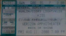 Ticket from Irvine (Los Angeles), CA, USA 11 August 2000 show