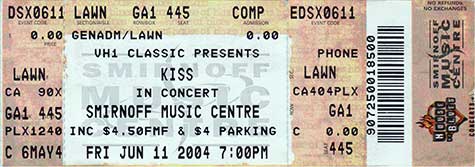 Ticket from Dallas, TX, USA 11 June 2004 show