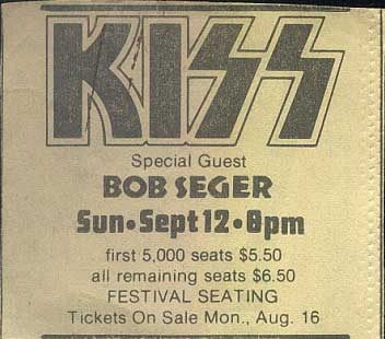 Advert from Springfield, MA, USA 12 September 1976 show