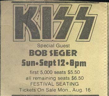 Advert from Springfield, MA, USA 12 September 1976 show