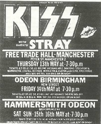 Advert from London, England 16 May 1976 show