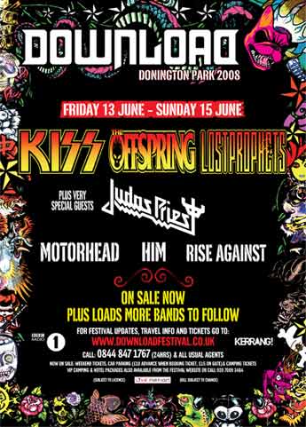 Poster from Donington, England 13 June 2008 show