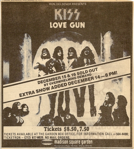 Advert from New York, NY, USA 16 December 1977 show