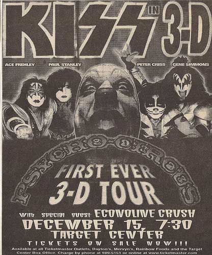 Advert from Minneapolis, MN, USA 15 December 1998 show