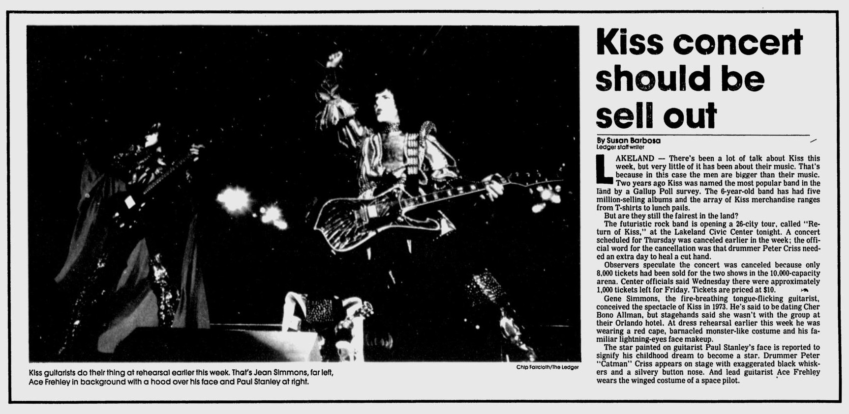 Newspaper article from 'Lakeland Ledger'