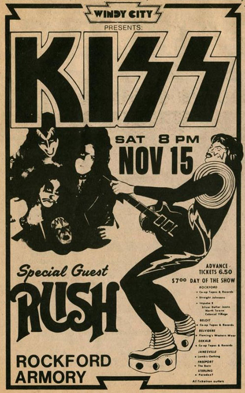 Poster from Rockford, IL, USA 15 November 1975 show