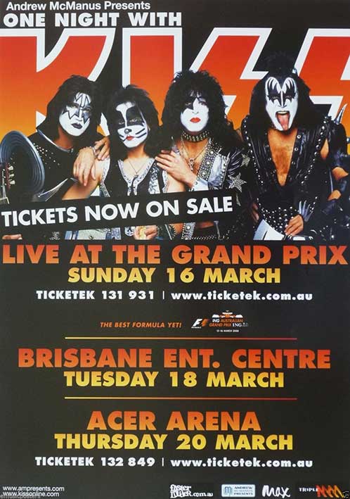Poster from Sydney, Australia 20 March 2008 show