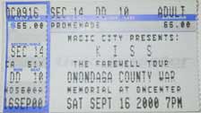 Ticket from Syracuse, NY, USA 16 September 2000 show