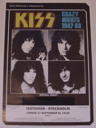 Flyer from Stockholm, Sweden 17 September 1988 show