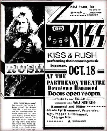 Poster from Hammond, IN, USA 18 October 1974 show