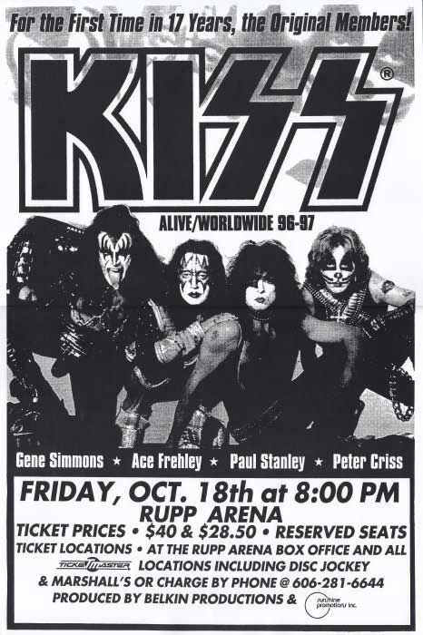 Advert from Lexington, KY, USA 18 October 1996 show
