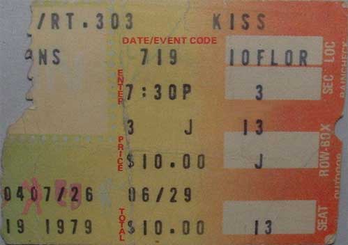 Ticket from Cleveland, OH, USA 19 July 1979 show