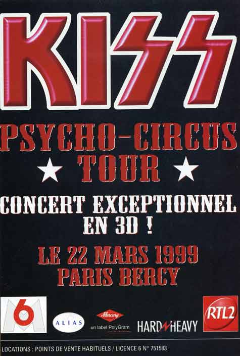 Poster from Paris, France 22 March 1999 show