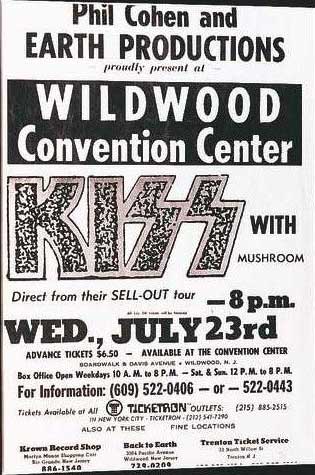 Poster from Wildwood, NJ, USA 23 July 1975 show