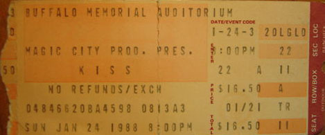 Ticket from Buffalo, NY, USA 24 January show