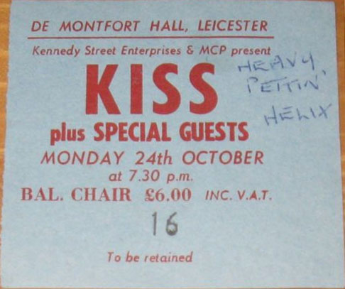Ticket from Leicester, England 24 October 1983 show