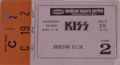 Ticket from New York 25 July 1979 show
