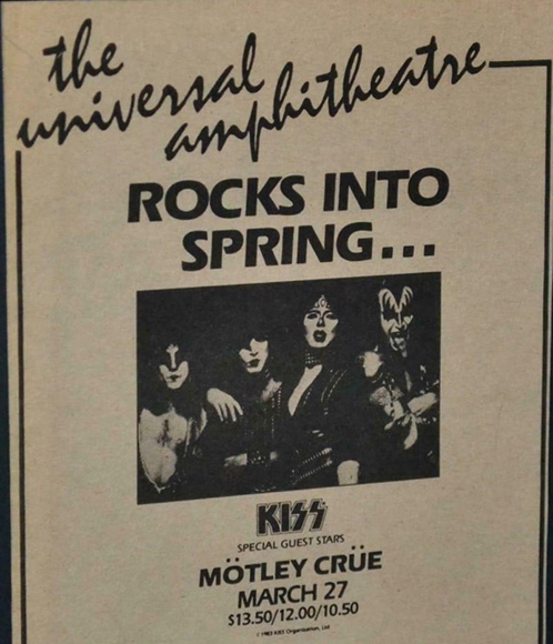 Advert from Los Angeles, CA, USA 27 March 1983 show