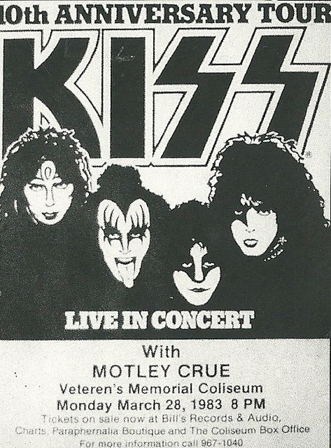 Advert from Phoenix, AZ, USA 28 March 1983 show