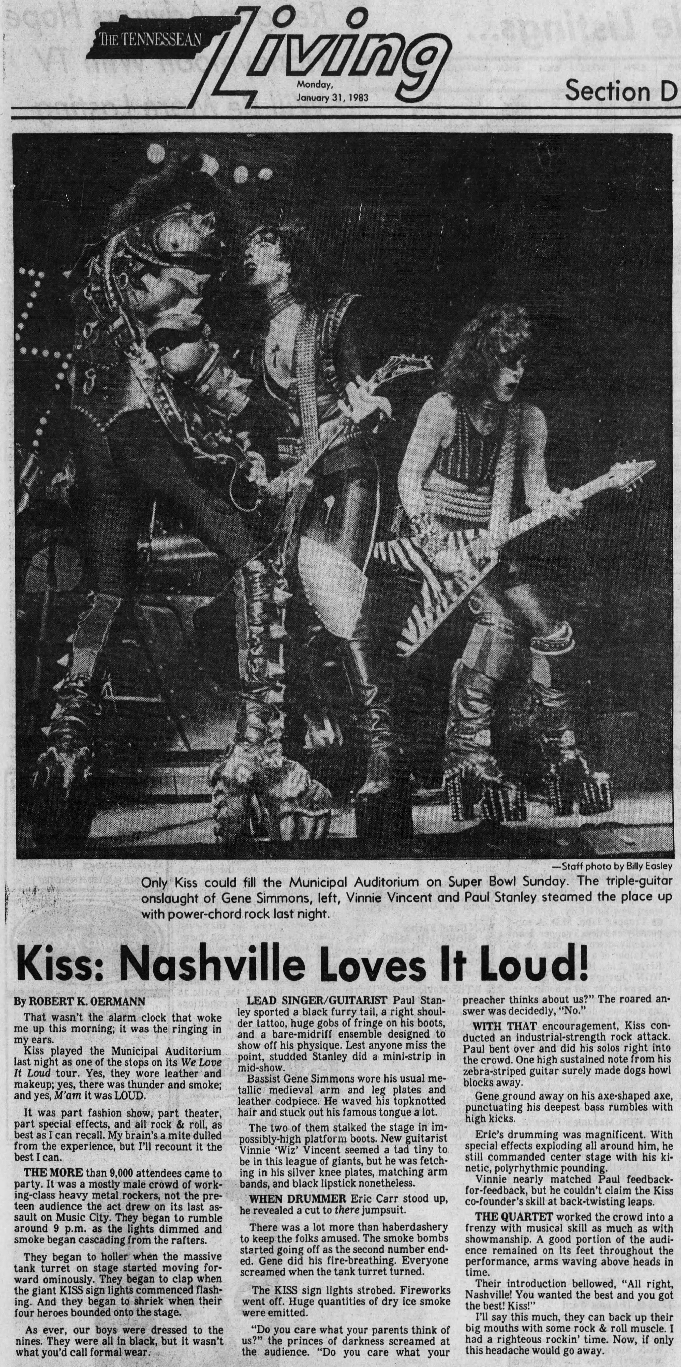 Review from Nashville, TN, USA 30 January 1983 show