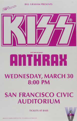 Poster from San Francisco, CA, USA 30 March 1988 show