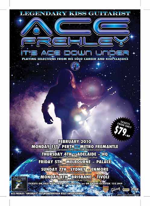 Poster from Ace Frehley Melbourne, Australia 05 February 2010 show