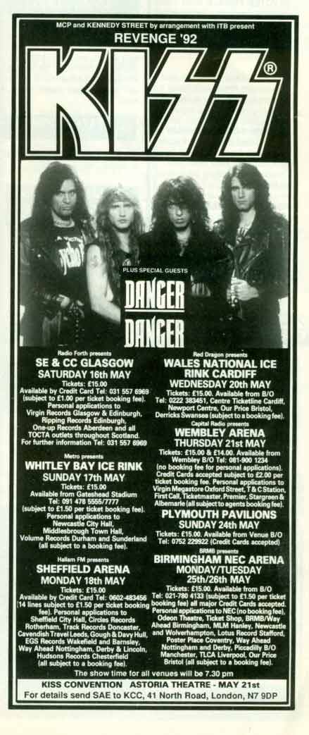 Advert from 17 May 1992 show Whitley Bay, England