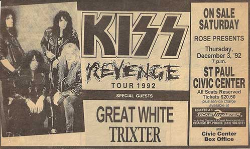 Advert from St Paul, MN, USA 03 December 1992 show