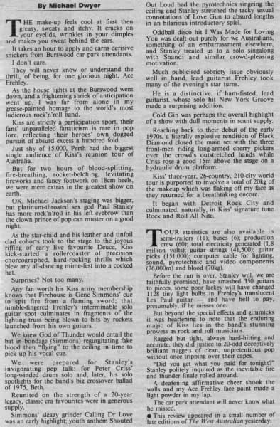 Newspaper review of Perth Show 08 February 1997