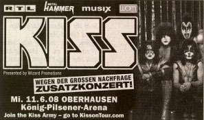 Advert from Oberhausen, Germany 11 June 2008 show