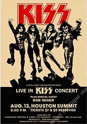 Poster from Houston, TX, USA 13 August 1976 show