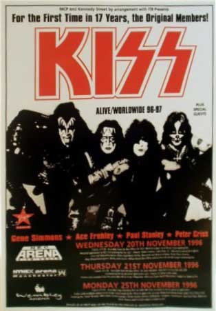Poster from Manchester, England 21 November 1996 show