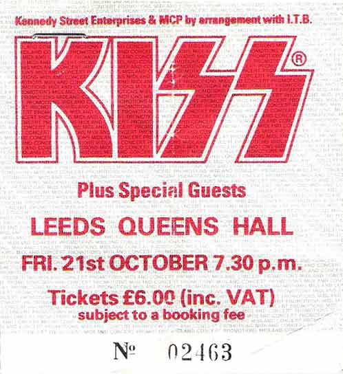 Ticket from Leeds, England 21 October 1983 show