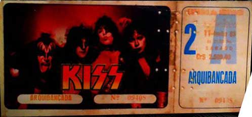 Ticket from Sao Paulo, Brazil 25 June 1983 show