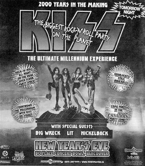 Poster from Vancouver, Canada 31 December 1999 show