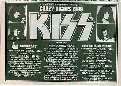 Advert from London, England 25 September 1988 show